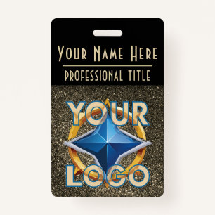 Luxury Gold & Black ID Badge Template Business