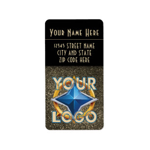 Luxury Gold & Black ID Badge Template Business Label