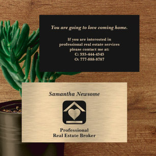 Luxury Gold & Black Real Estate Business Card