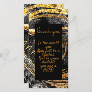 Luxury Gold & Black Thank You Card