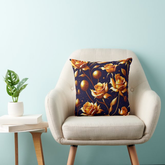 Luxury Gold Boho Rose Modern Collection Cushion (Chair)