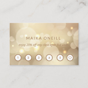 Luxury Gold bokeh wellness massage yoga Business Card