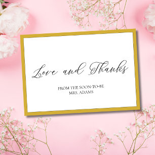 Luxury Gold Border Love & Thanks You Card