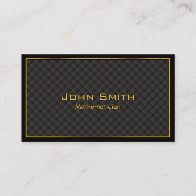 Luxury Gold Border Mathematician Business Card (Front)