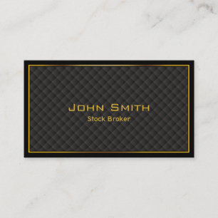 Luxury Gold Border Stock Broker Business Card
