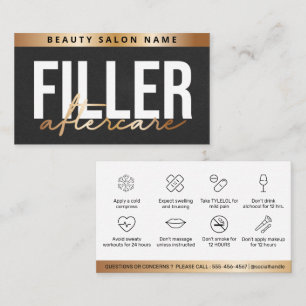 Luxury Gold Botox Filler Instruction Aftercare  Bu Business Card