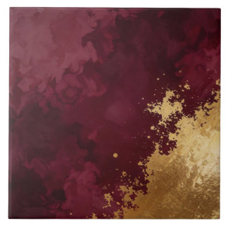 Luxury Gold Burgundy Trendy Collection Tile