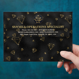 Luxury Gold Business Logo Return Address Navy Blue Envelope