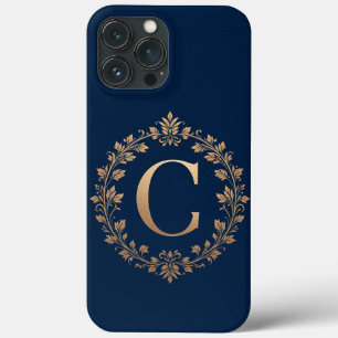 👑 Luxury Gold C Monogram Elegant Minimal Initial iPhone 13 Pro Max Case