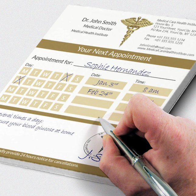 Luxury Gold Caduceus Precious Medical Appointment Notepad (Creator Uploaded)