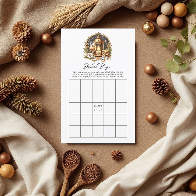 Luxury Gold Camp Bride Bachelorette Bingo Game (Luxury Gold Camp Bride Bachelorette Bingo Game)