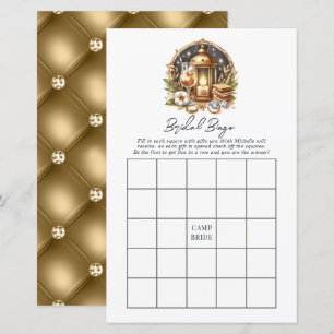 Luxury Gold Camp Bride Bachelorette Bingo Game