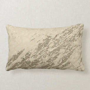 Luxury Gold Champagne Glitter Marble Cotton Lumbar Cushion