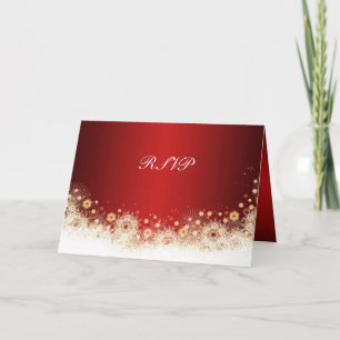 Luxury Gold Christmas Lace RSVP card