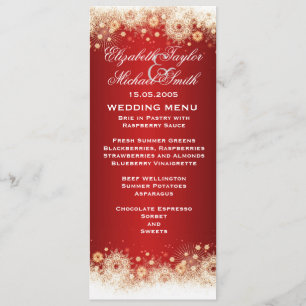 Luxury Gold Christmas Lace Wedding Menu