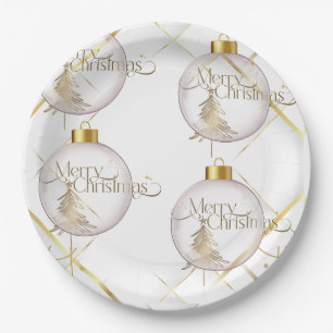 Luxury Gold Christmas Paper Plate