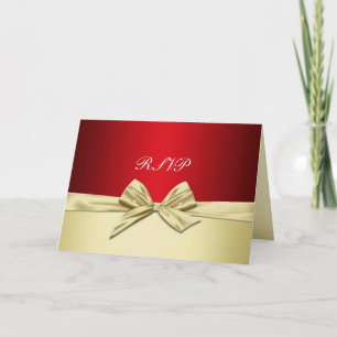 Luxury Gold Christmas Ribbon RSVP card