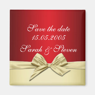 Luxury Gold Christmas Ribbon Save the date Magnet