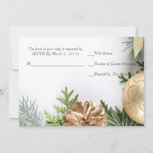 Luxury Gold Christmas Winter RSVP card