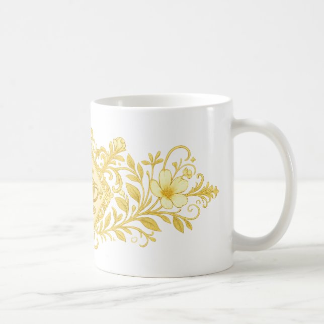 Luxury Gold Coffee Mug: Royal Ornamentation Mug (Right)