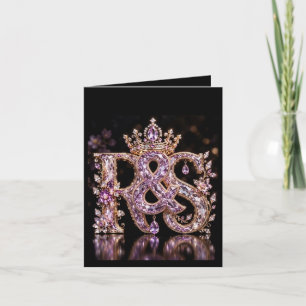 Luxury Gold & Crystal RS Monogram Invitation