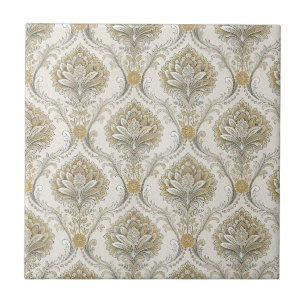 Luxury Gold Damask Seamless Floral Design Pattern Tile