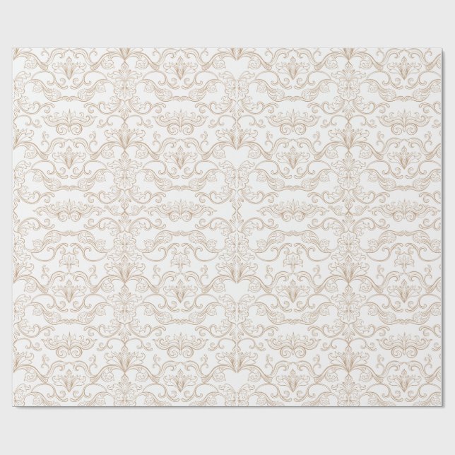 Luxury Gold Damask Seamless  Wrapping Paper (Flat)