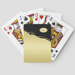 Luxury gold decorative on gold & black, Monogram Playing Cards