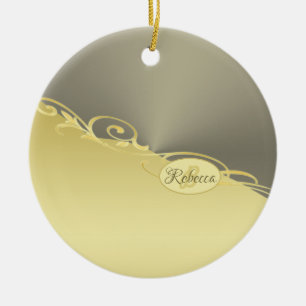 Luxury gold decorative on gold & silver, Monogram Ceramic Tree Decoration