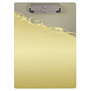 Luxury gold decorative on gold & silver, Monogram Clipboard