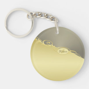 Luxury gold decorative on gold & silver, Monogram, Key Ring