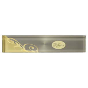 Luxury gold decorative on gold & silver, Monogram Nameplate