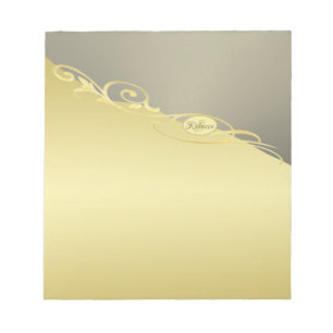 Luxury gold decorative on gold & silver, Monogram Notepad