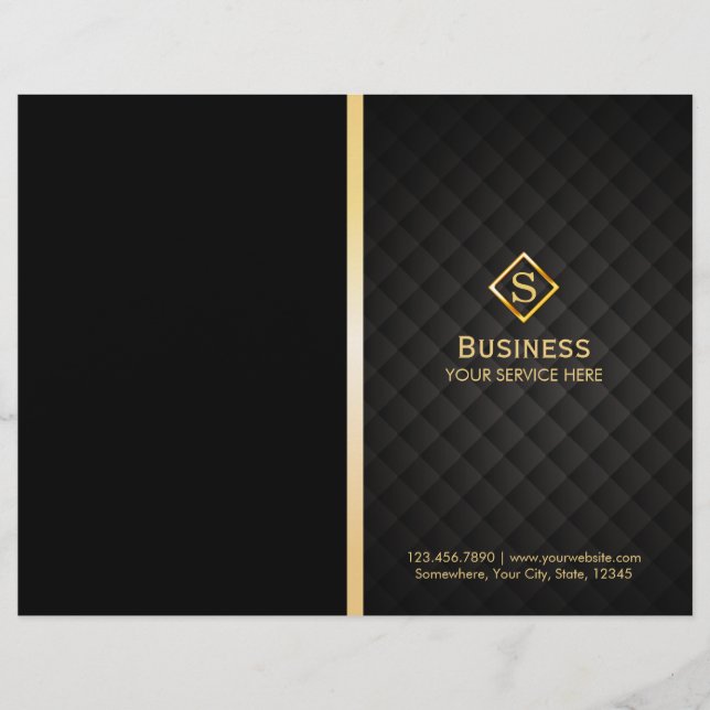 Luxury Gold Diamond Monogram Elegant Bi-Fold (Front)