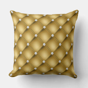 Luxury Gold Diamond Tufted Pattern Cushion