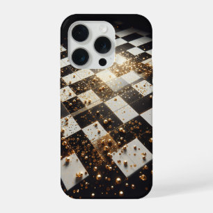 Luxury Gold Dust Checkerboard Phone Case - Elegant
