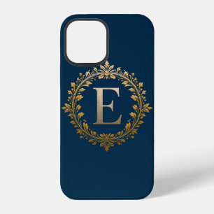 👑 Luxury Gold E Monogram Elegant Glitter Initial iPhone 12 Case