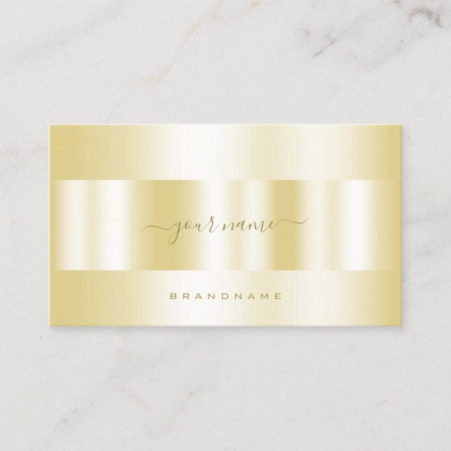 Luxury Gold Effect Calligraphy Script Signature Business Card (Front)