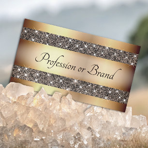 Luxury Gold Effect with Golden Glitter Stars Noble Business Card