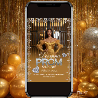 Luxury Gold Elegant Prom Send-Off Invitation