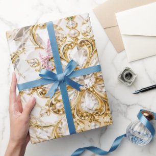 Luxury Gold Filigree Christmas Wrapping Paper