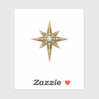 Luxury Gold Filigree North Star Sticker Christmas