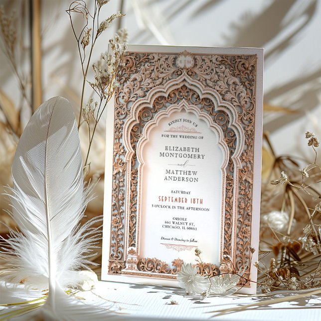 Luxury Gold Filigree Wedding Ornate Arch Invitation (Creator Uploaded)