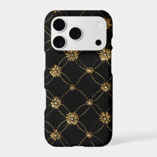 Luxury Gold Floral Pattern on a Black Background