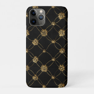 Luxury Gold Floral Pattern on a Black Background Case-Mate iPhone Case