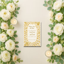 Luxury Gold Floral Save the Date