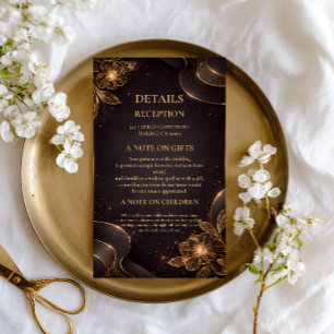 Luxury Gold Floral Wave Enclosure Card