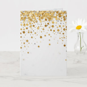 Luxury Gold Foil Confetti Pattern Elegant Celebr Card