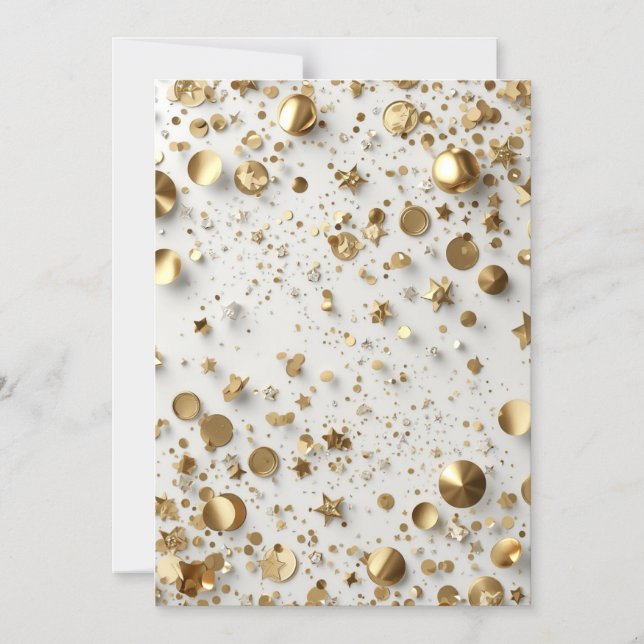Luxury Gold Foil Confetti Pattern | Elegant Celebr Magnetic Invitation (Front)