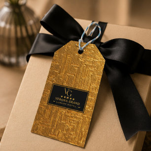 Luxury Gold Foil Five Star Hotel Branding Elegant Gift Tags
